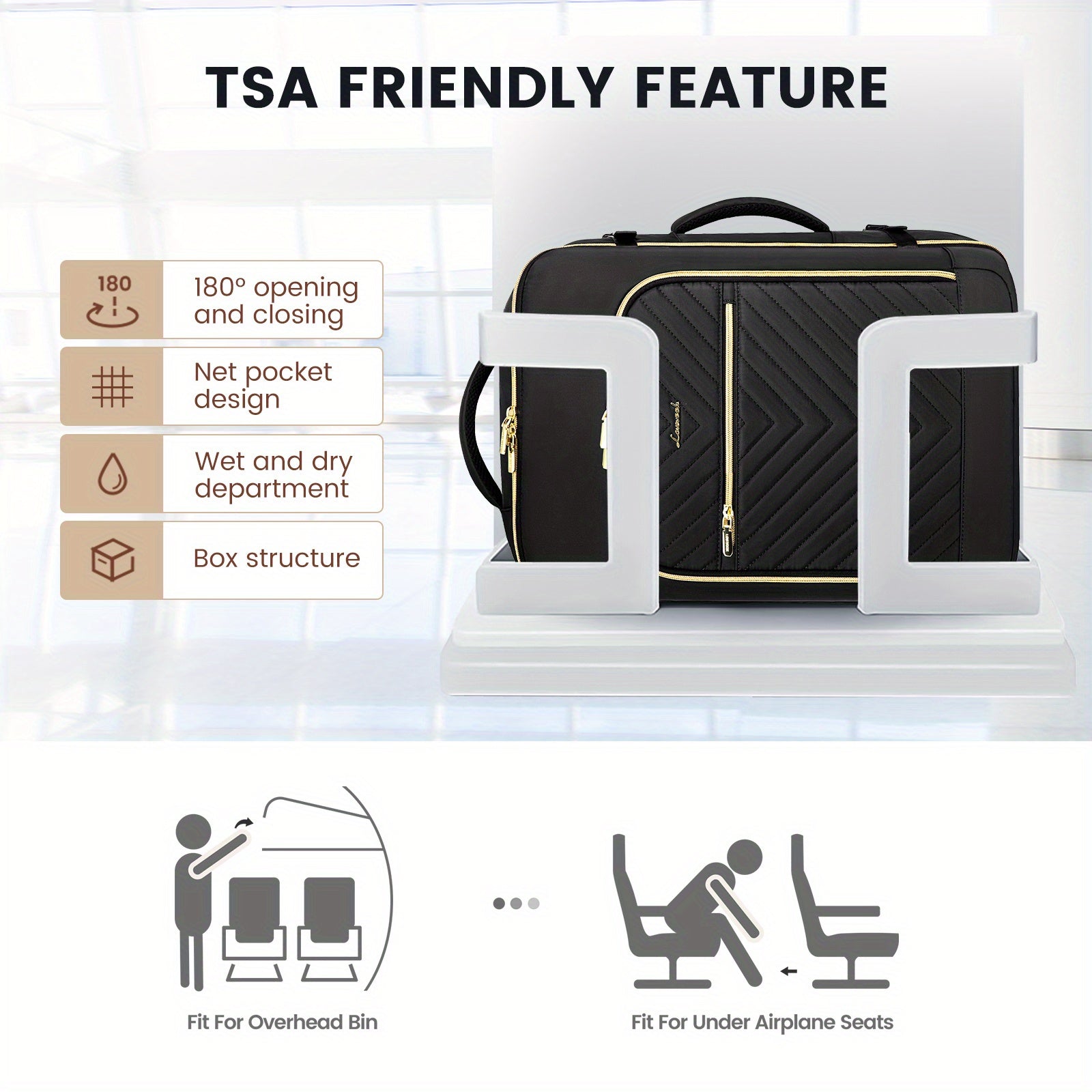 LOVEVOOK Large Travel Backpack for Women, Carry on Backpack Flight Approved with Shoe Bag, Personal Item Backpack Travel Bag with 2 Storage Containers, TSA Fit 17inch Laptop Luggage with USB Port